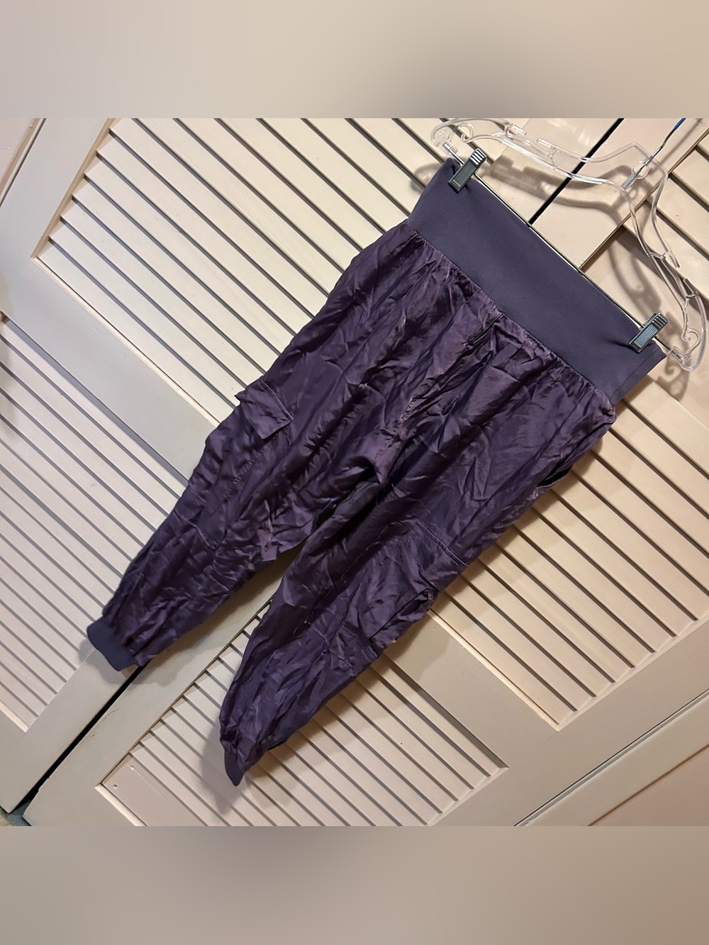 Cinq a Sept Giles Jogger Pants Cargo Joggers Women’s Size Medium Purple - Picture 3 of 6